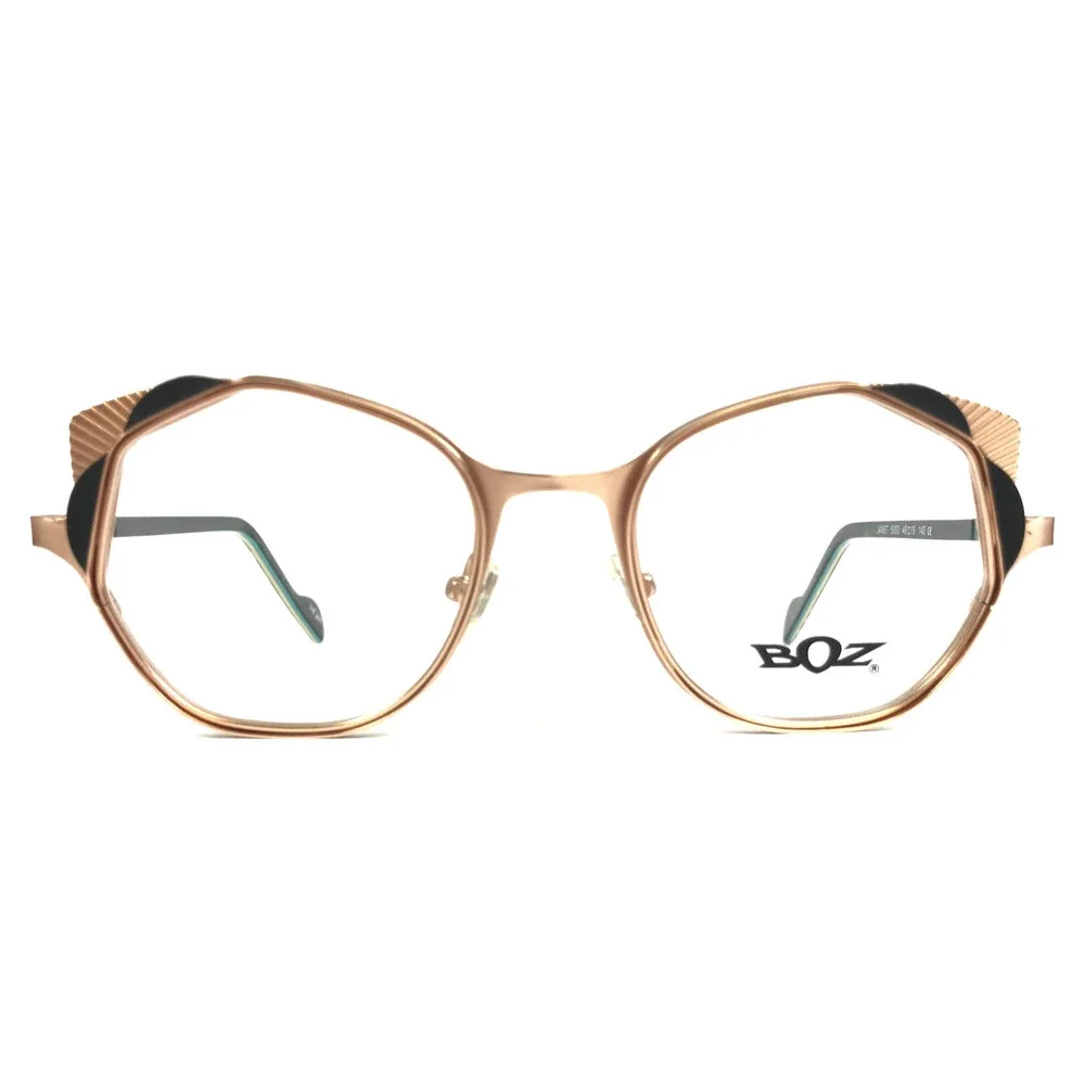BOZ Eyeglasses Frames JANET 5000 Pink Gold Black Cat Eye 48-19-140